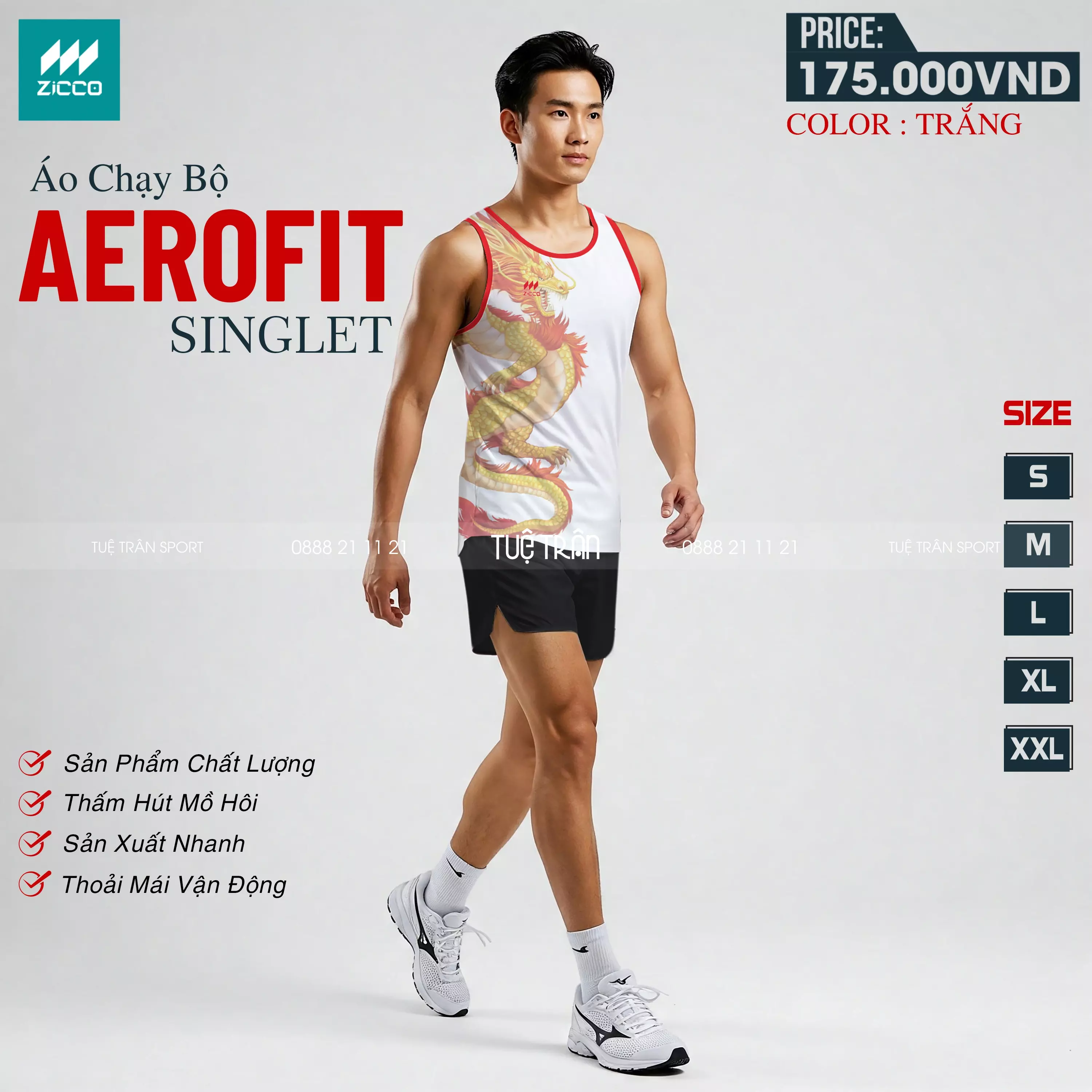 Áo chạy bộ sát nách - Zicco Aerofit