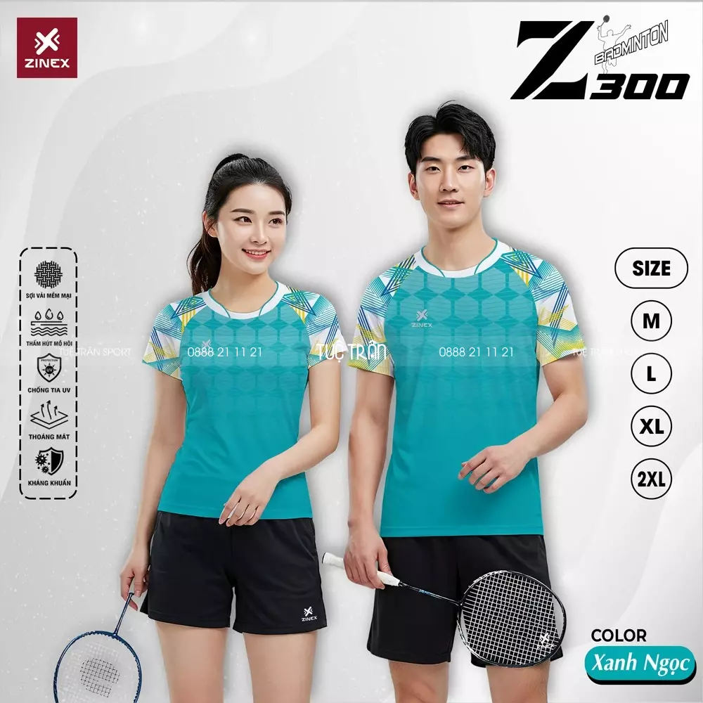 Áo cầu lông nam Zinex Z300