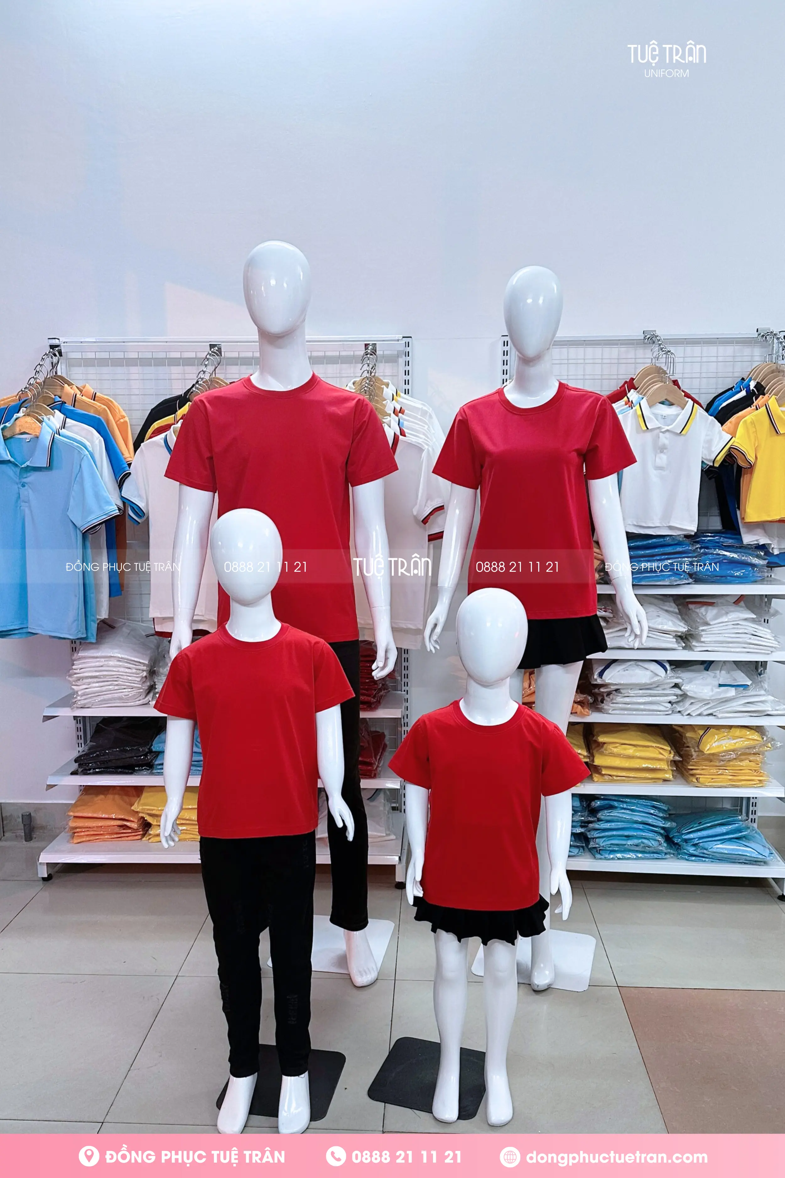 Đồng phục áo thun cổ tròn cotton
