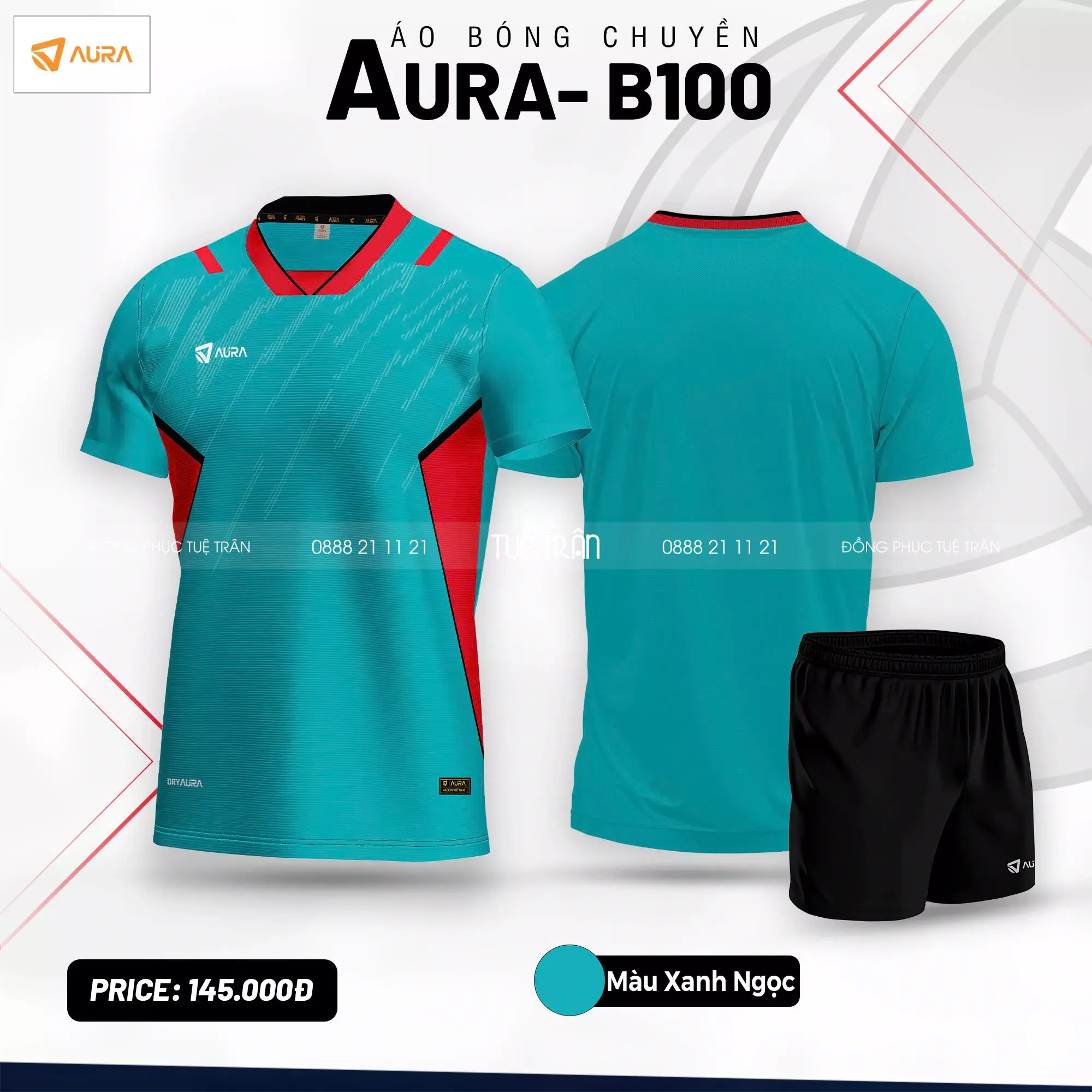 Quần áo bóng chuyền nữ Aura B100