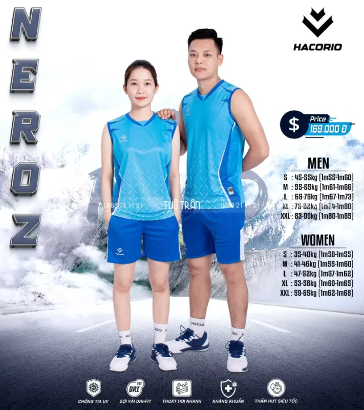 Quần áo bóng chuyền nữ Hacorio Naroz