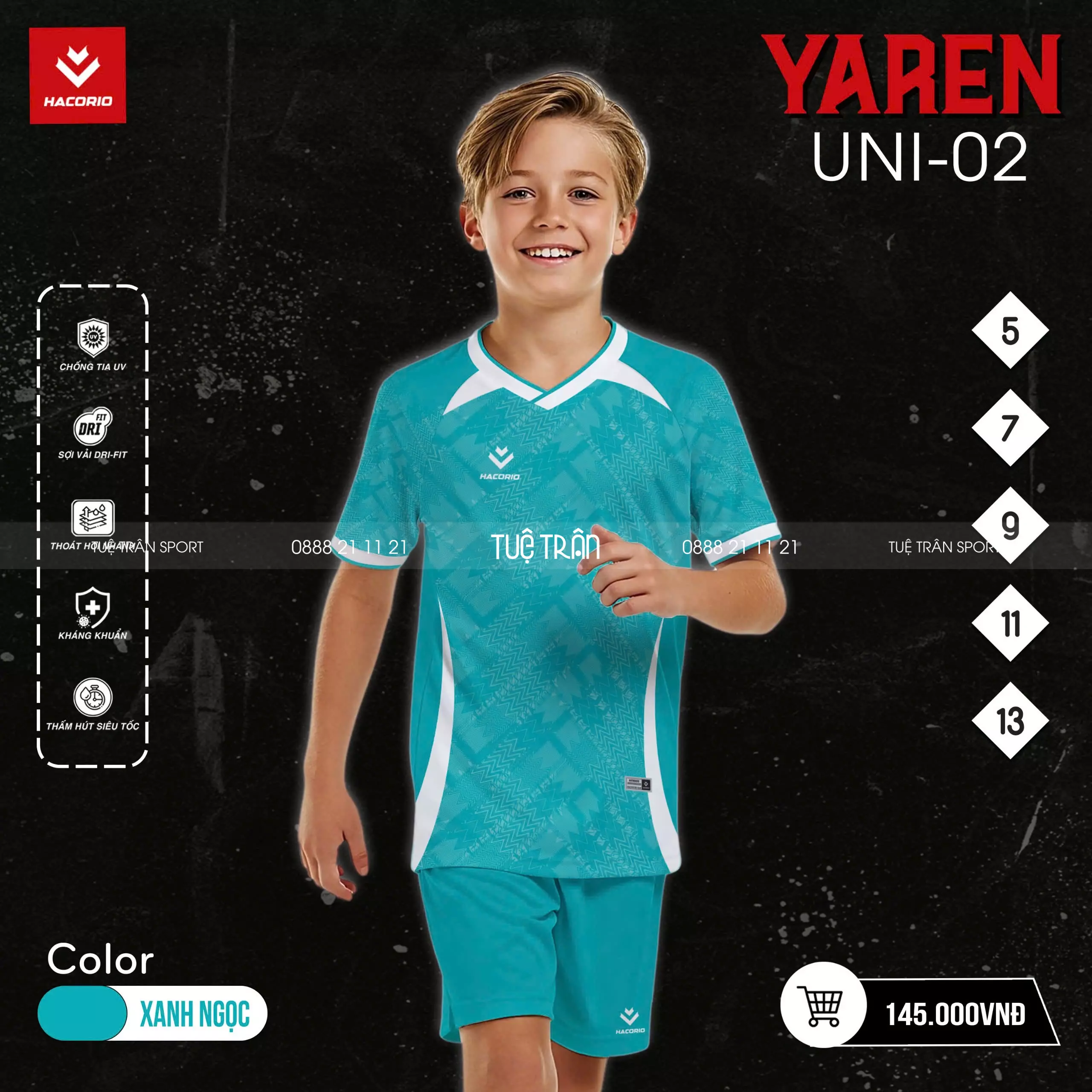 Quần áo bóng đá trẻ em Hacorio Unipro Yaren