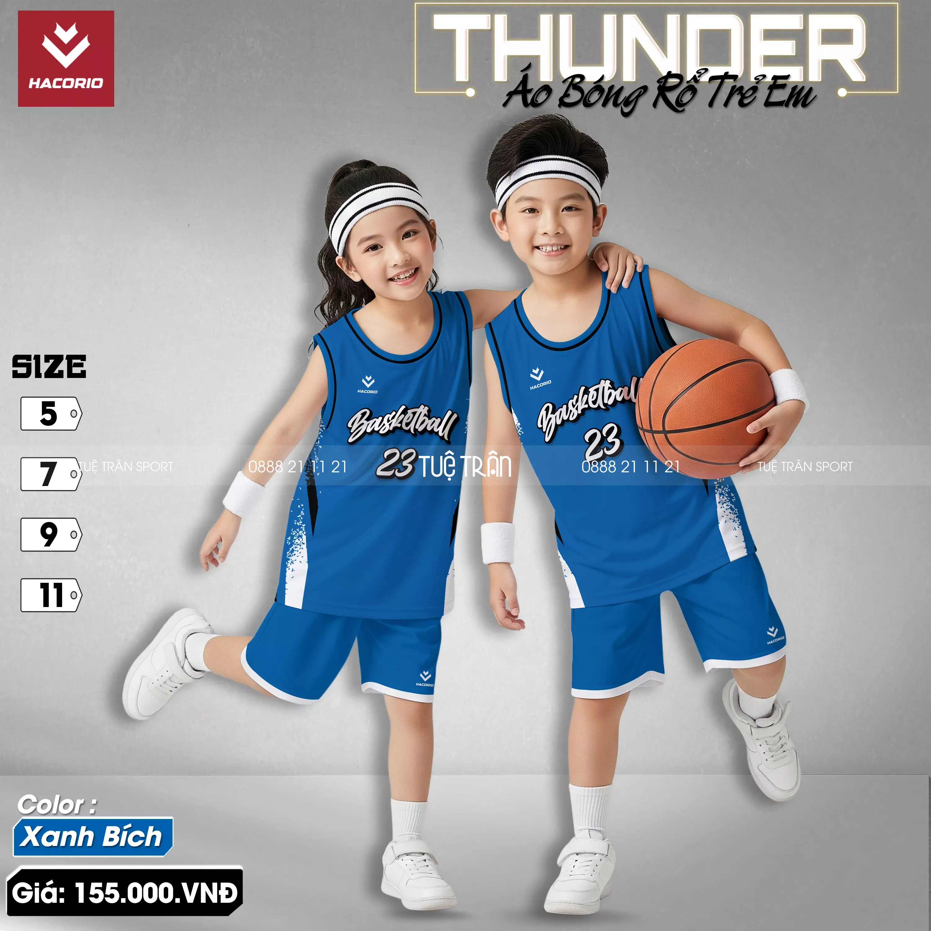 Quần áo bóng rổ trẻ em - Hacorio Thunder