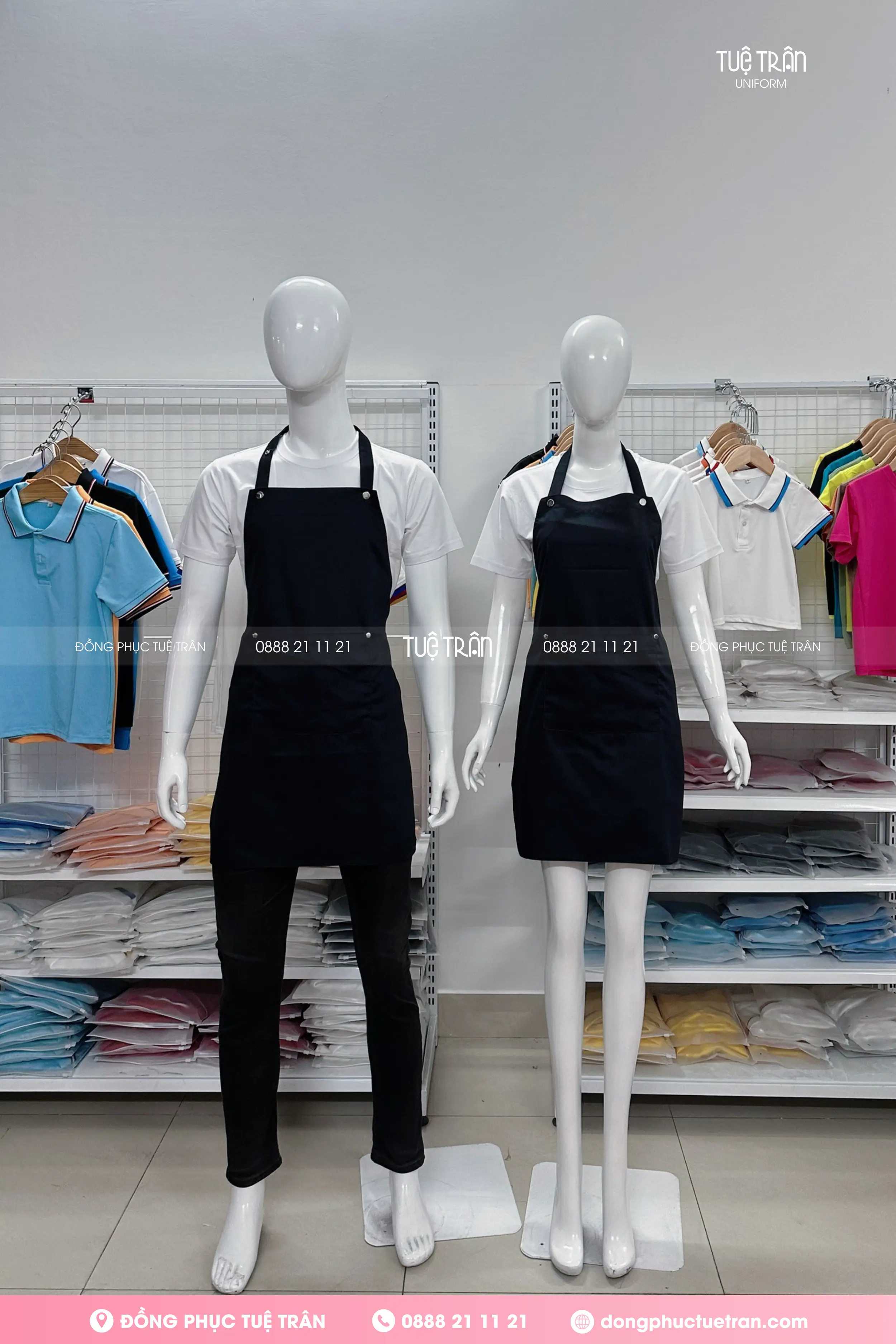Tạp dề yếm dây gài nút bấm