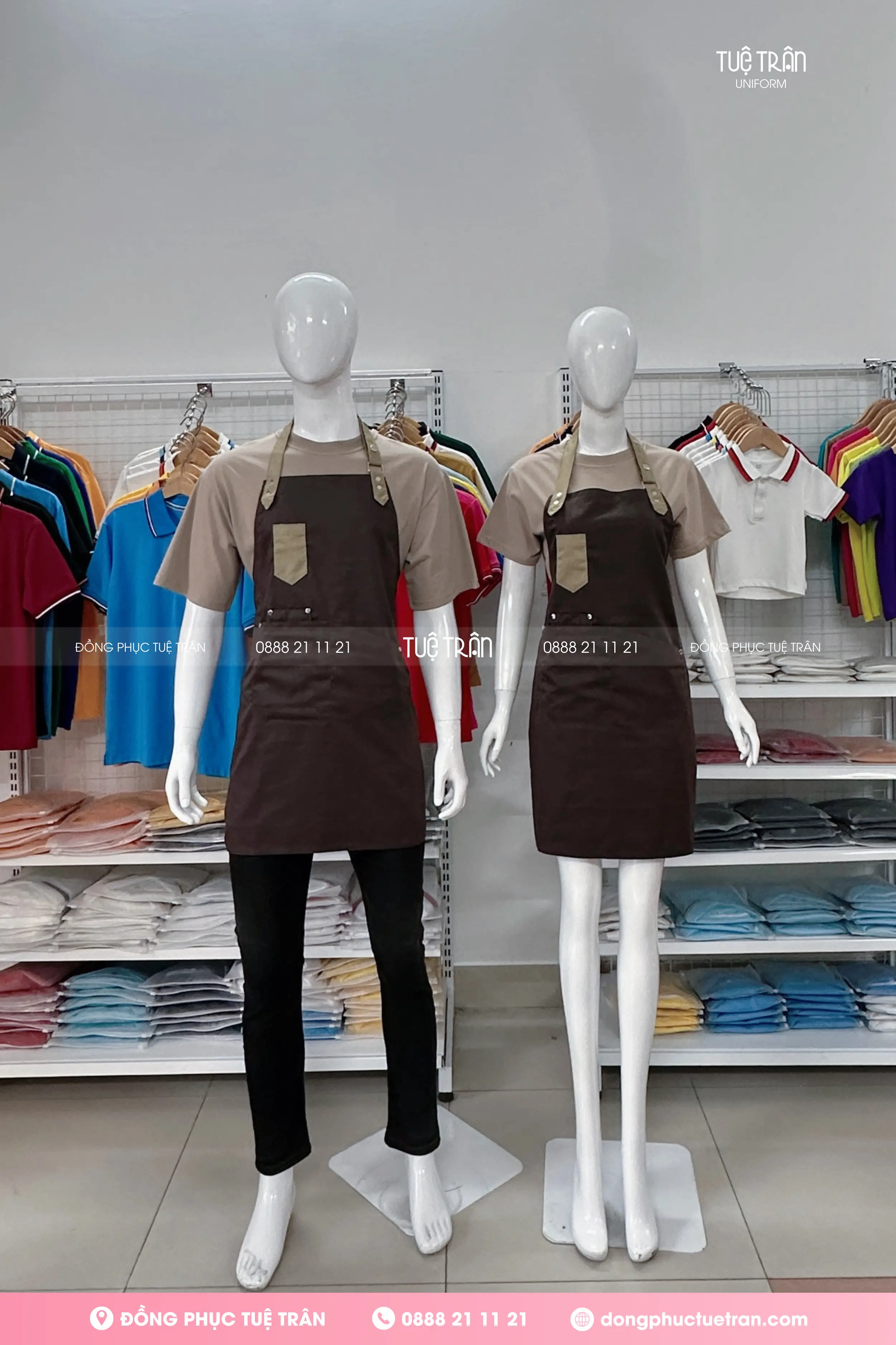 Tạp dề yếm phối túi